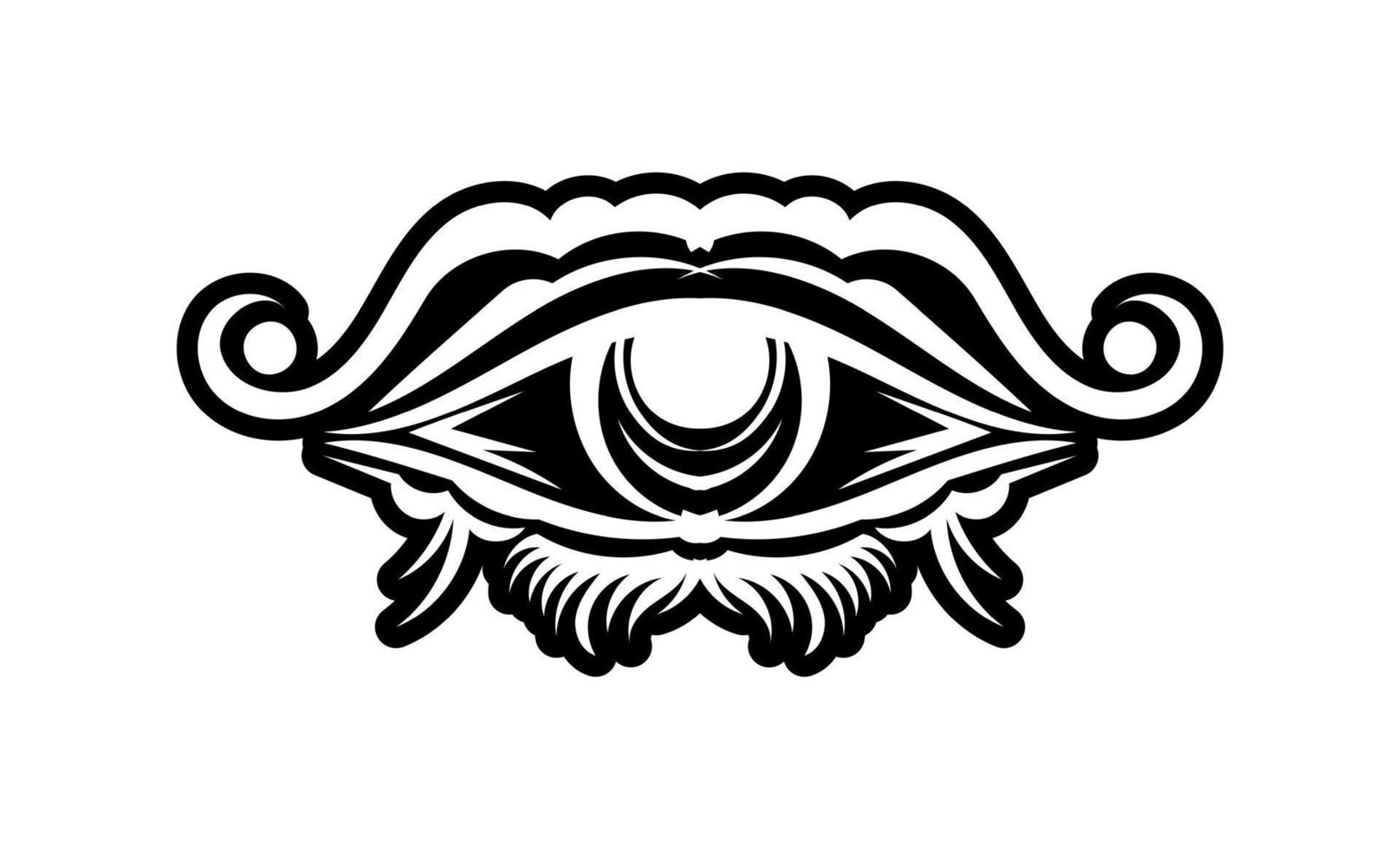 vintage tatuering med lysande allseende öga, mystisk symbol, boho design. handritning isolerad på vit bakgrund, helig geometri, framsynthet och magi. vektor illustration