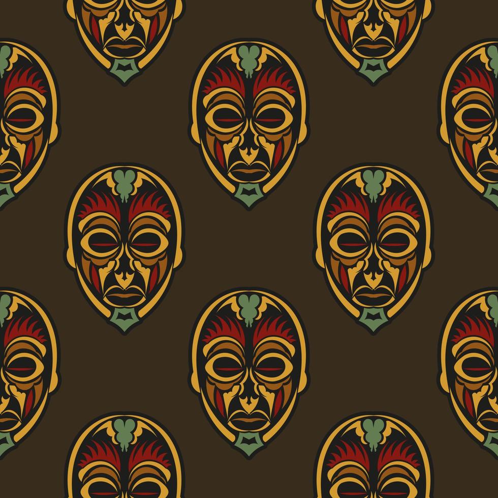 Nahtloses Muster mit Masken der Götter in den Farben des Barockstils. gut für Wandbilder, Textilien, Postkarten und Drucke. Vektor-Illustration. vektor