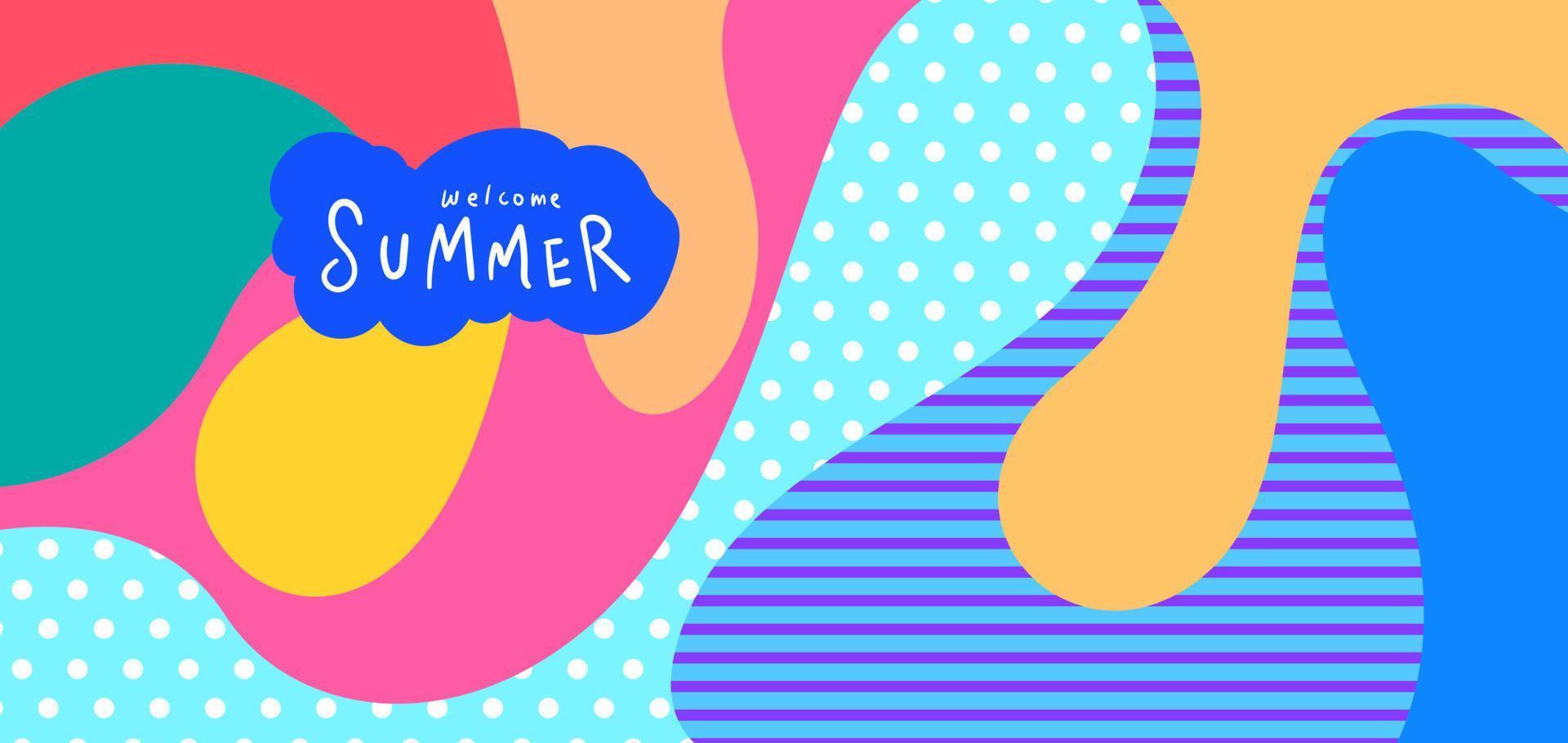 färgglada abstrakt kurva och flytande bakgrund för sommar banner vektor