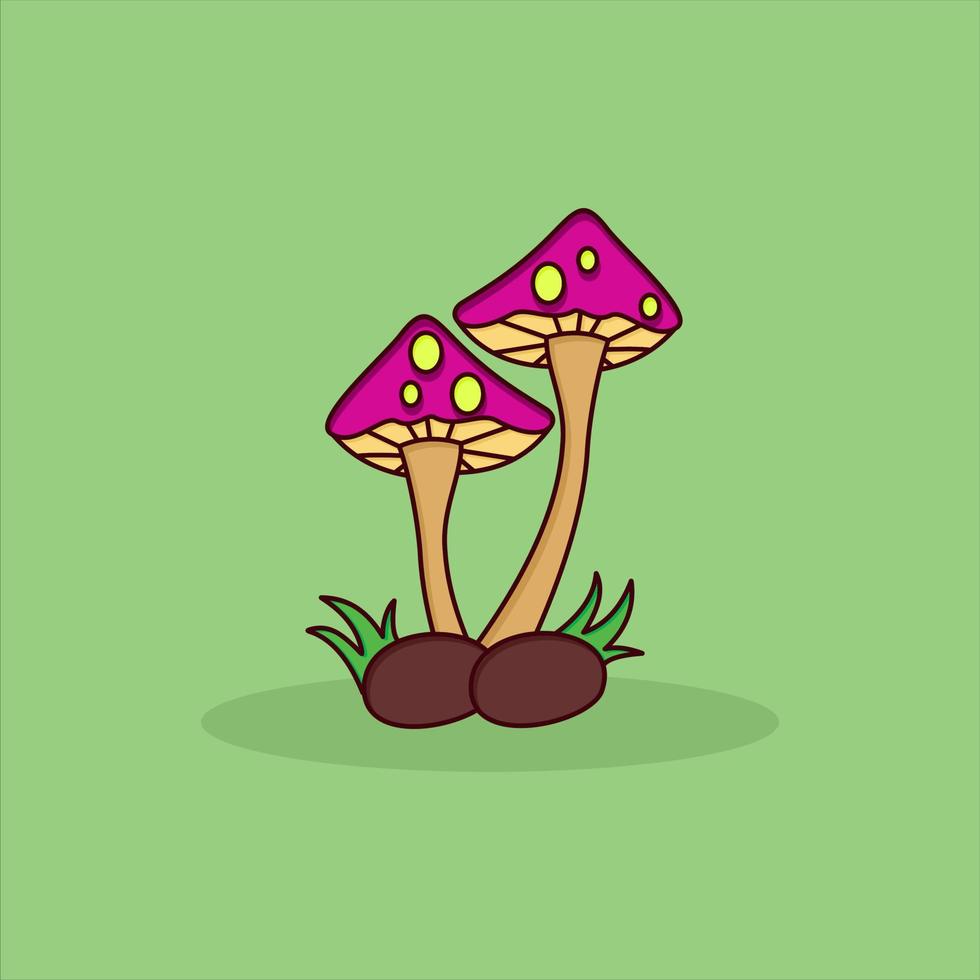 süßer pilz in einer flachen vektorillustration vektor