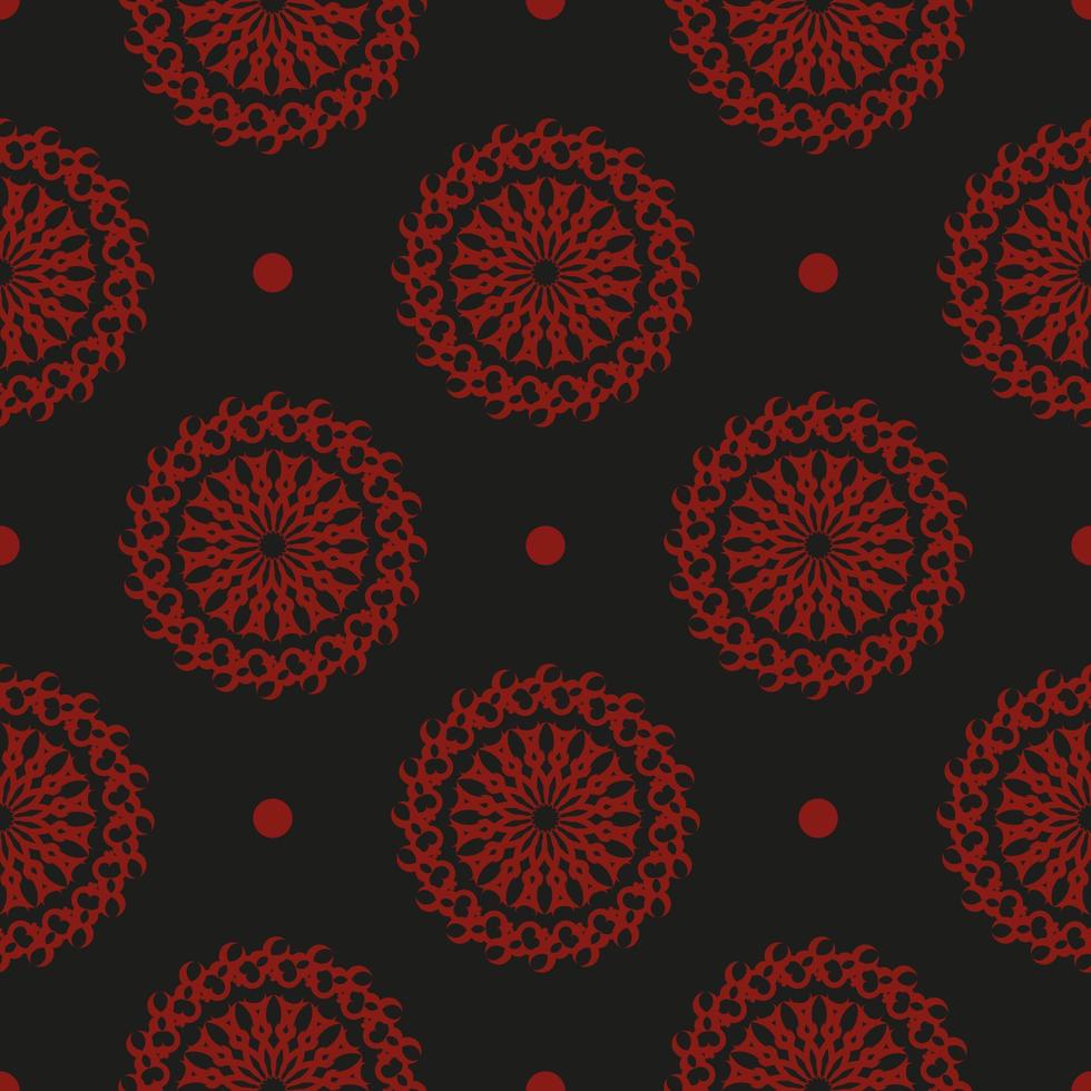 Chinesischer schwarzer und roter abstrakter nahtloser Vektorhintergrund. Tapete in einer Vorlage im Vintage-Stil. indisches Blumenelement. grafisches ornament für tapeten, stoffe, verpackungen. vektor