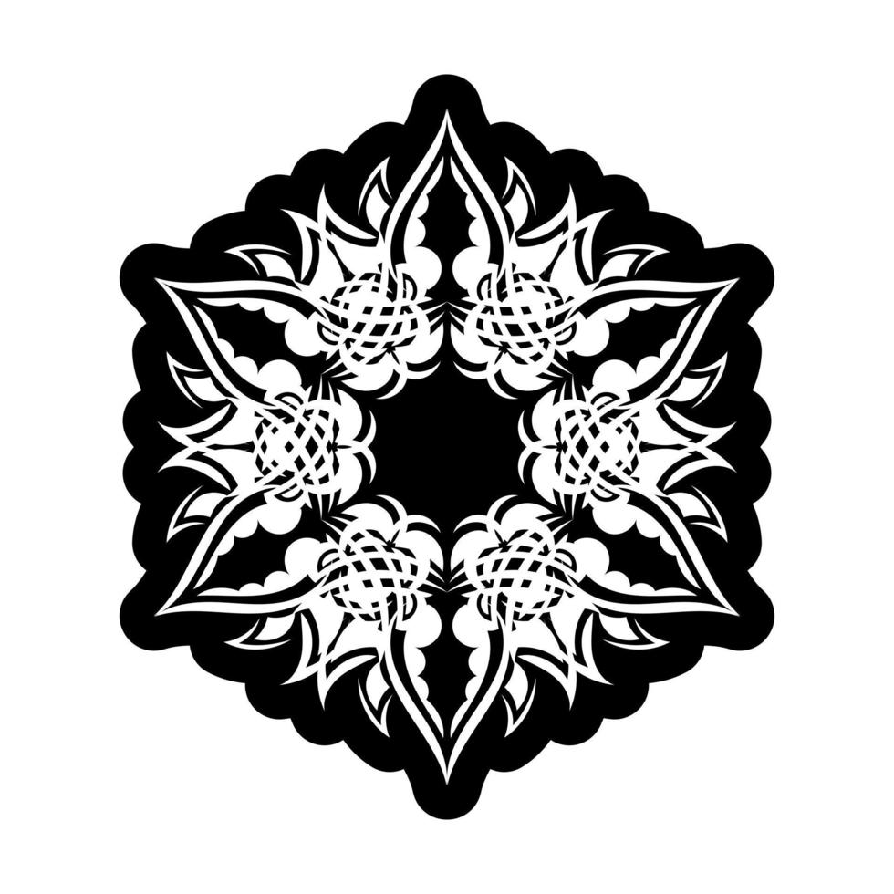 mandala ornament i form av en blomma på en vit bakgrund. vektor illustration