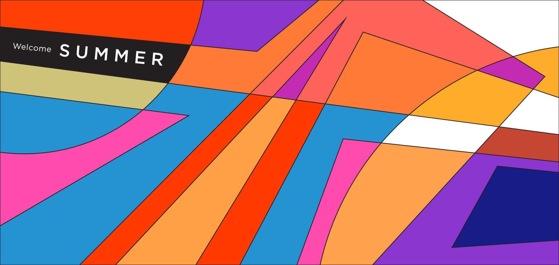 färgglad abstrakt geometrisk bakgrund för sommar banner vektor