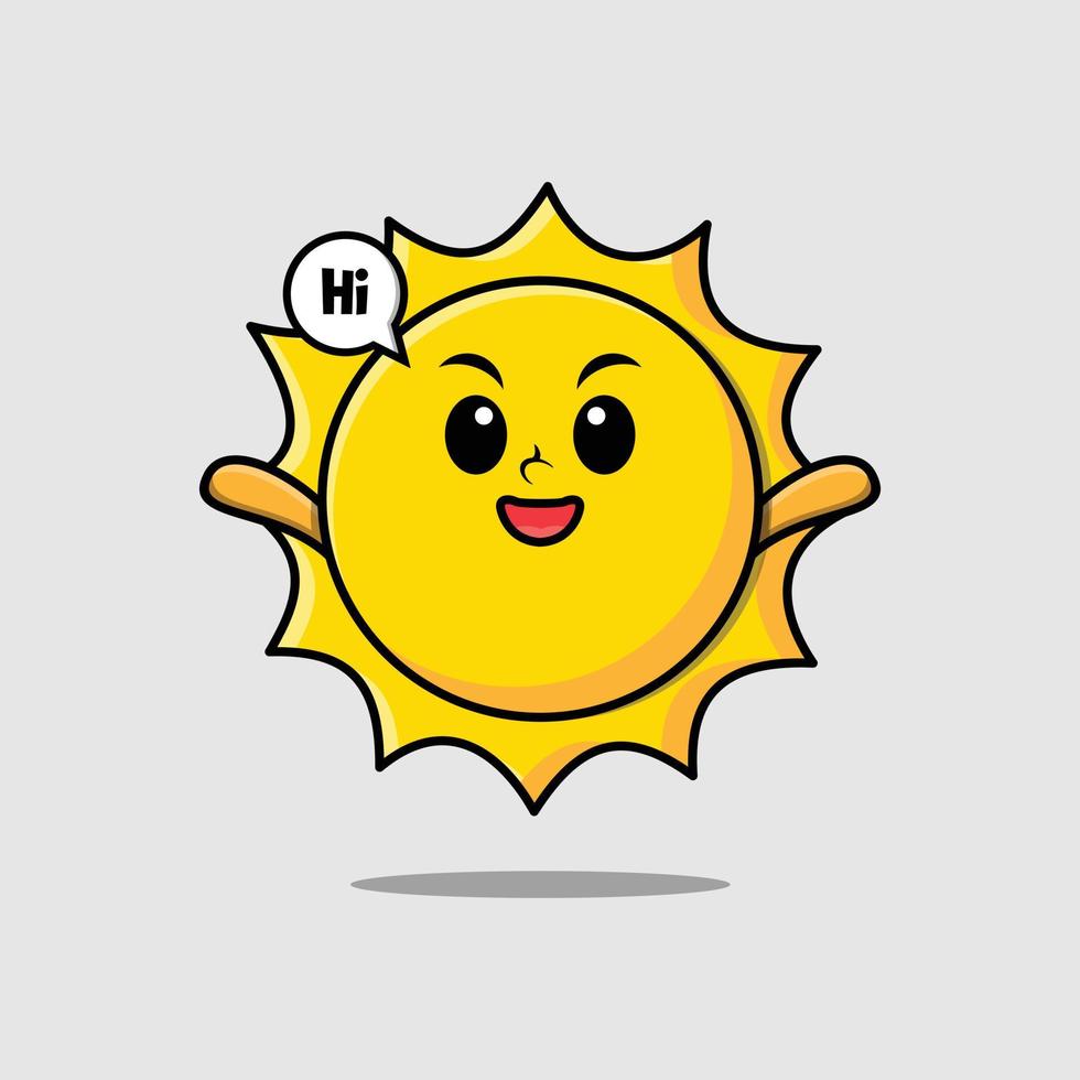 söt tecknad solfigur med glada uttryck vektor