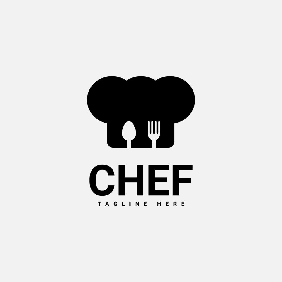 Einfaches und sauberes schwarzes Chef-Logo-Design vektor