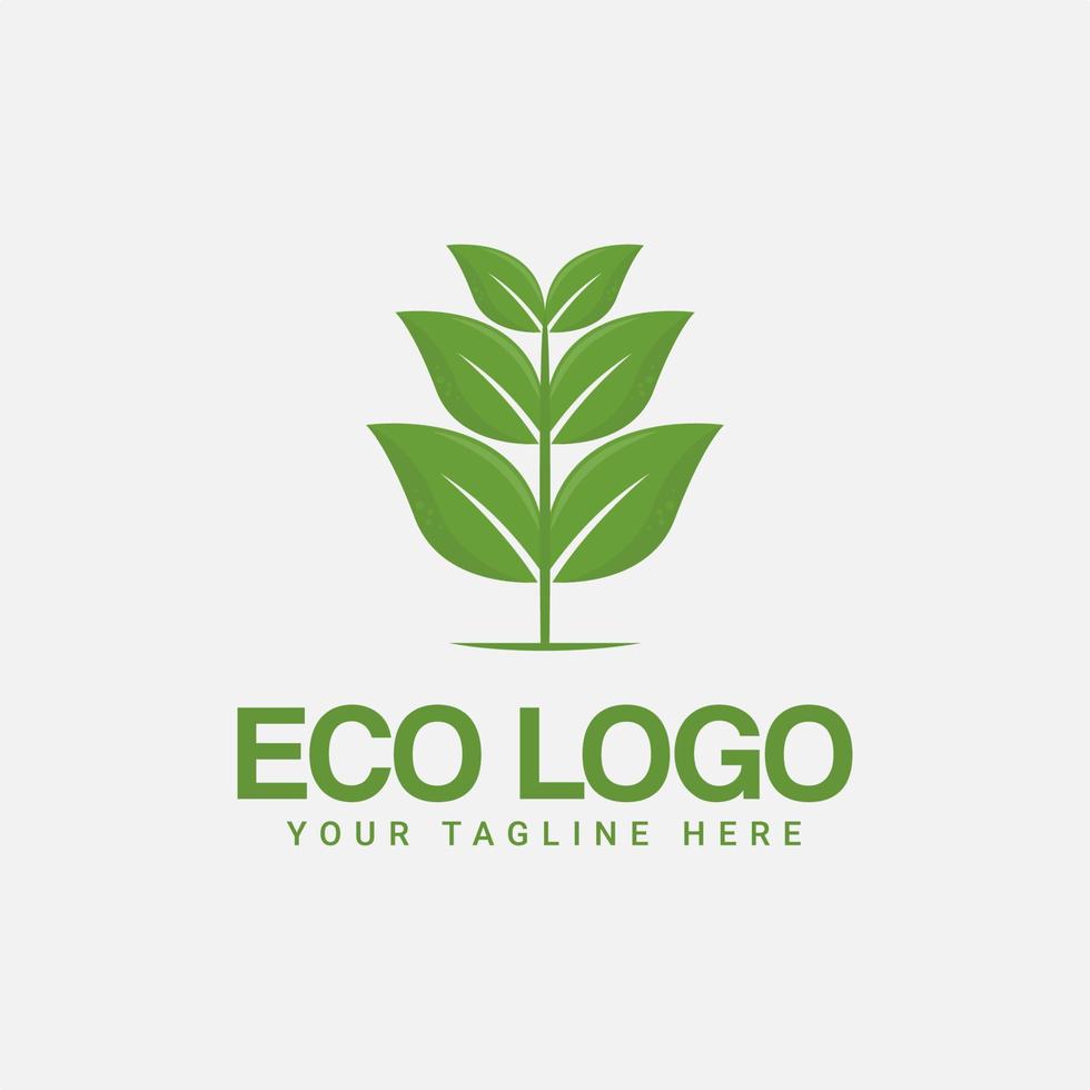grünes, umweltfreundliches Logo-Template-Design vektor