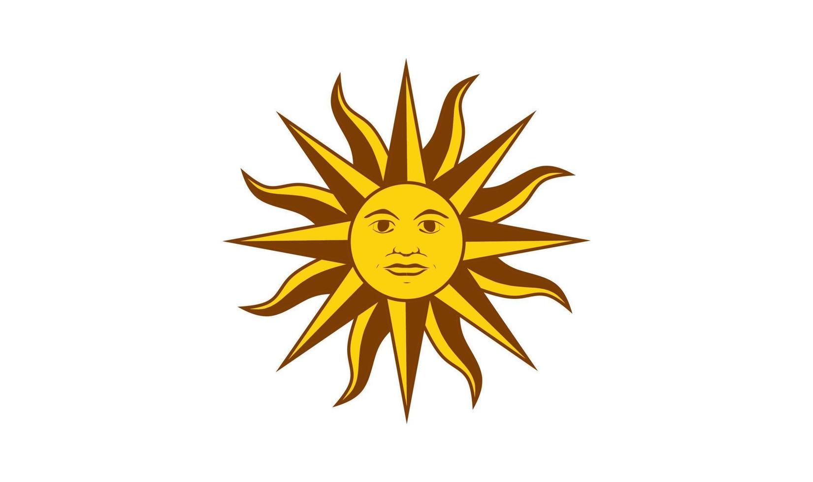 Sonne von Mai unterzeichnen Flagge von Uruguay isoliert auf weißem Hintergrund vektor