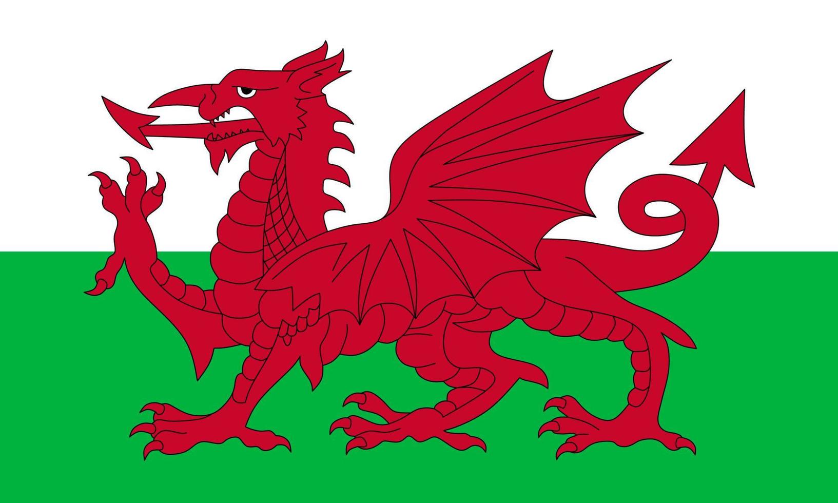 flagge von wales vektor