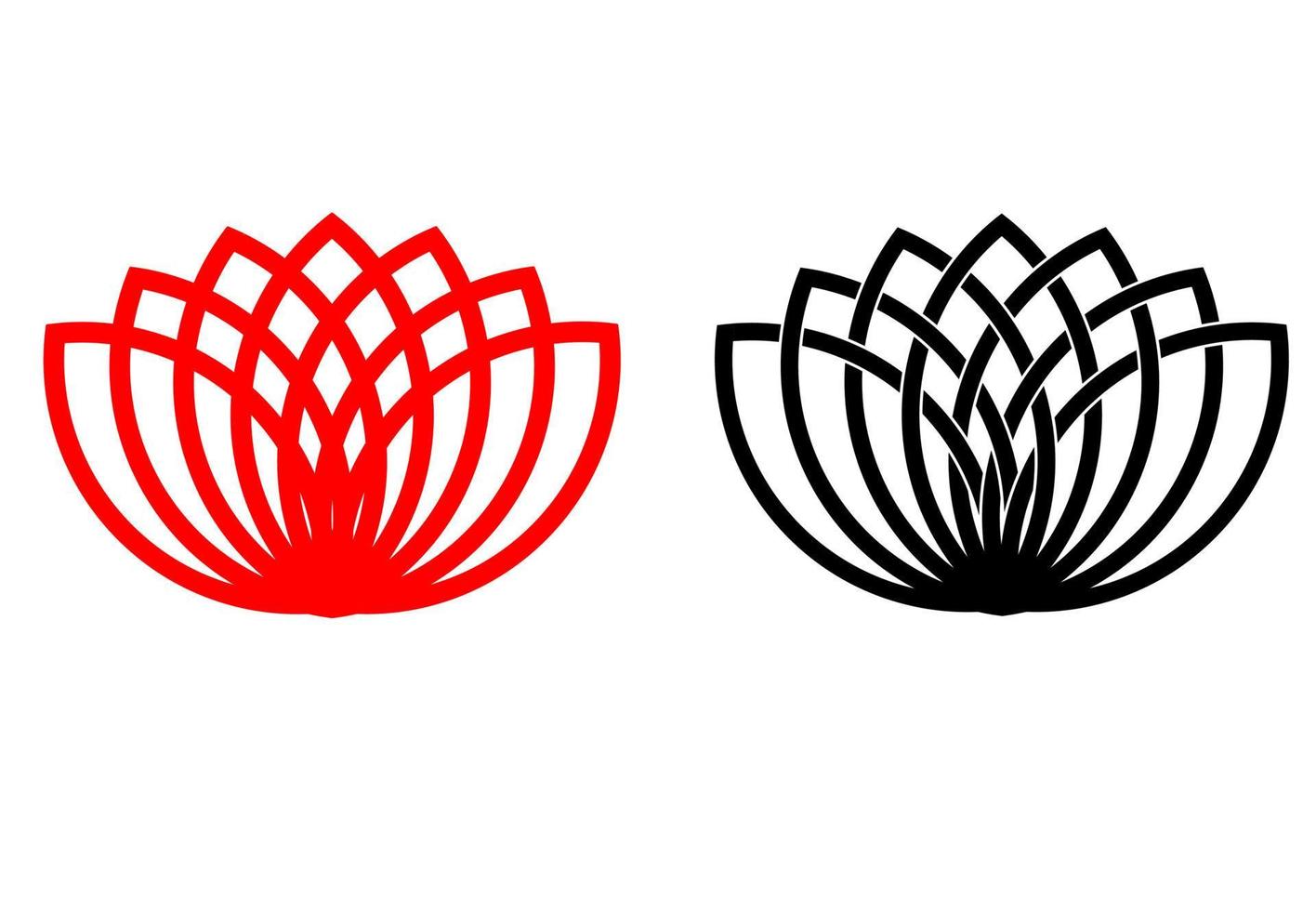 Umriss-Lotus-Icon-Set vektor