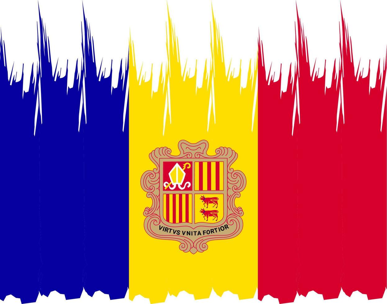 andorra pinsel flagge vektor