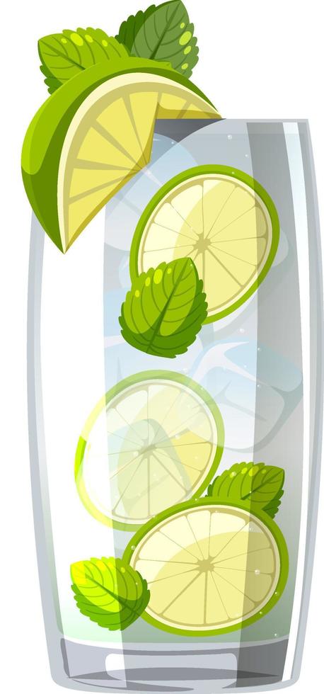 Mojito-Cocktail im Glas auf weißem Hintergrund vektor
