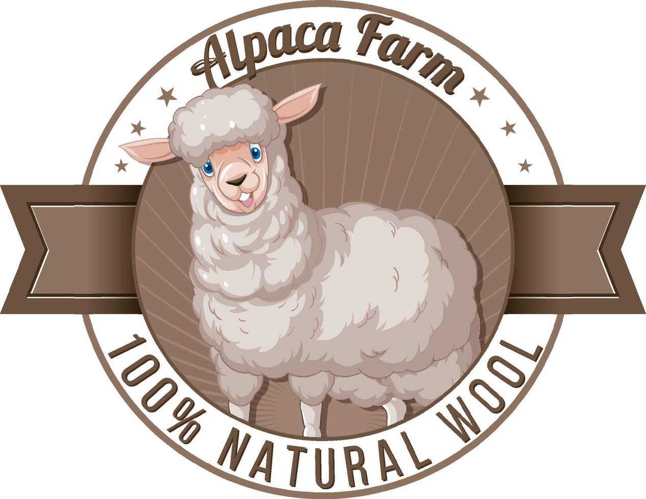 Alpaka-Farm-Logo für Wollprodukte vektor