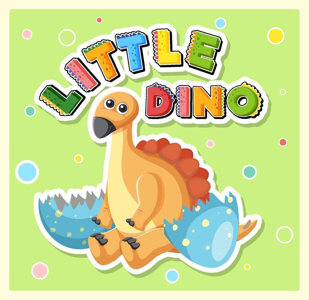 kleines niedliches Dinosaurier-Cartoon-Poster vektor