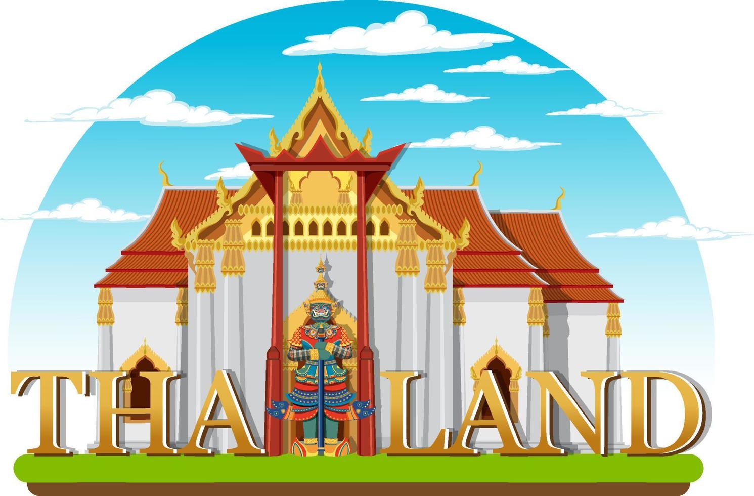 bangkok thailand landmärken logotyp banner vektor