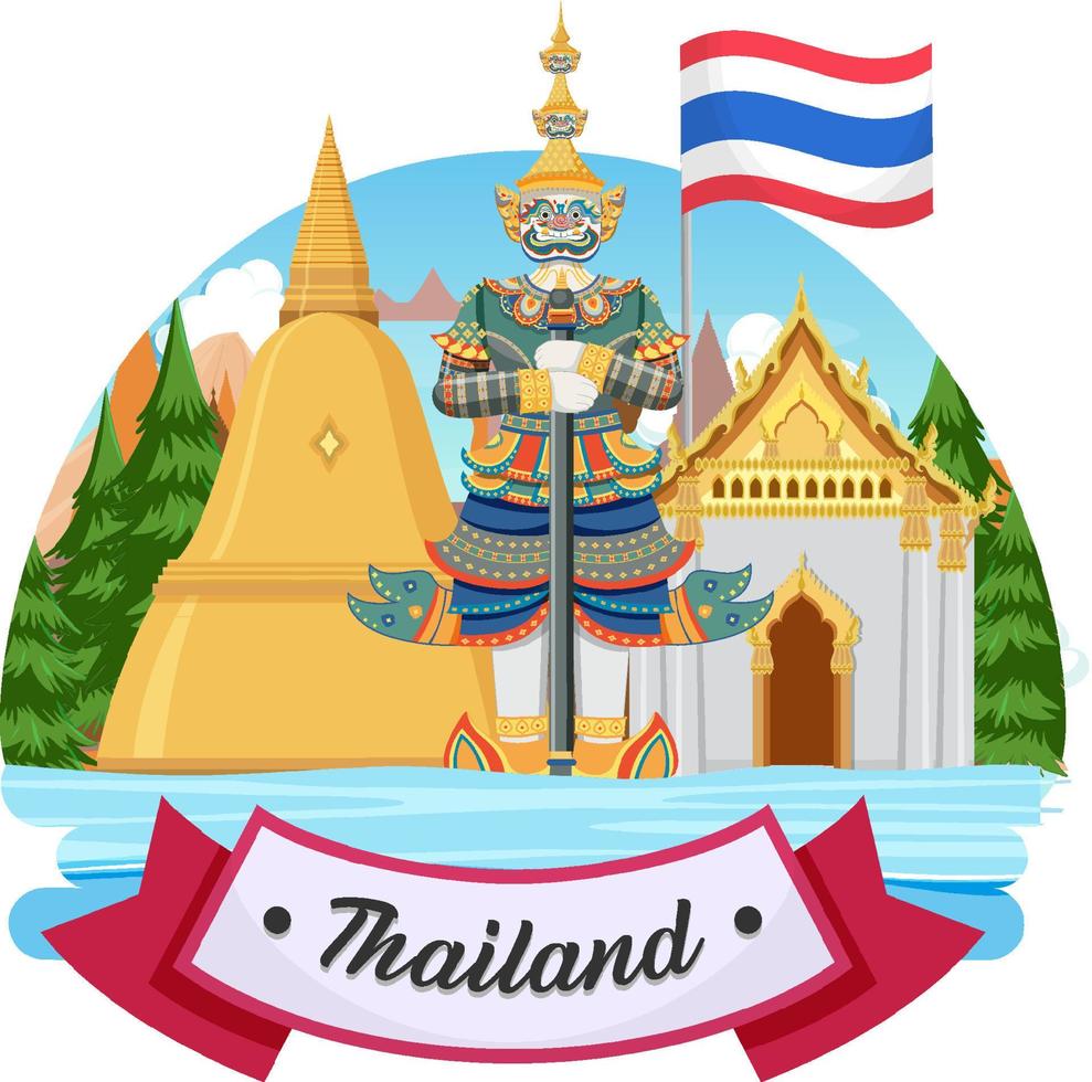 bangkok thailand landmärke logotyp banner vektor