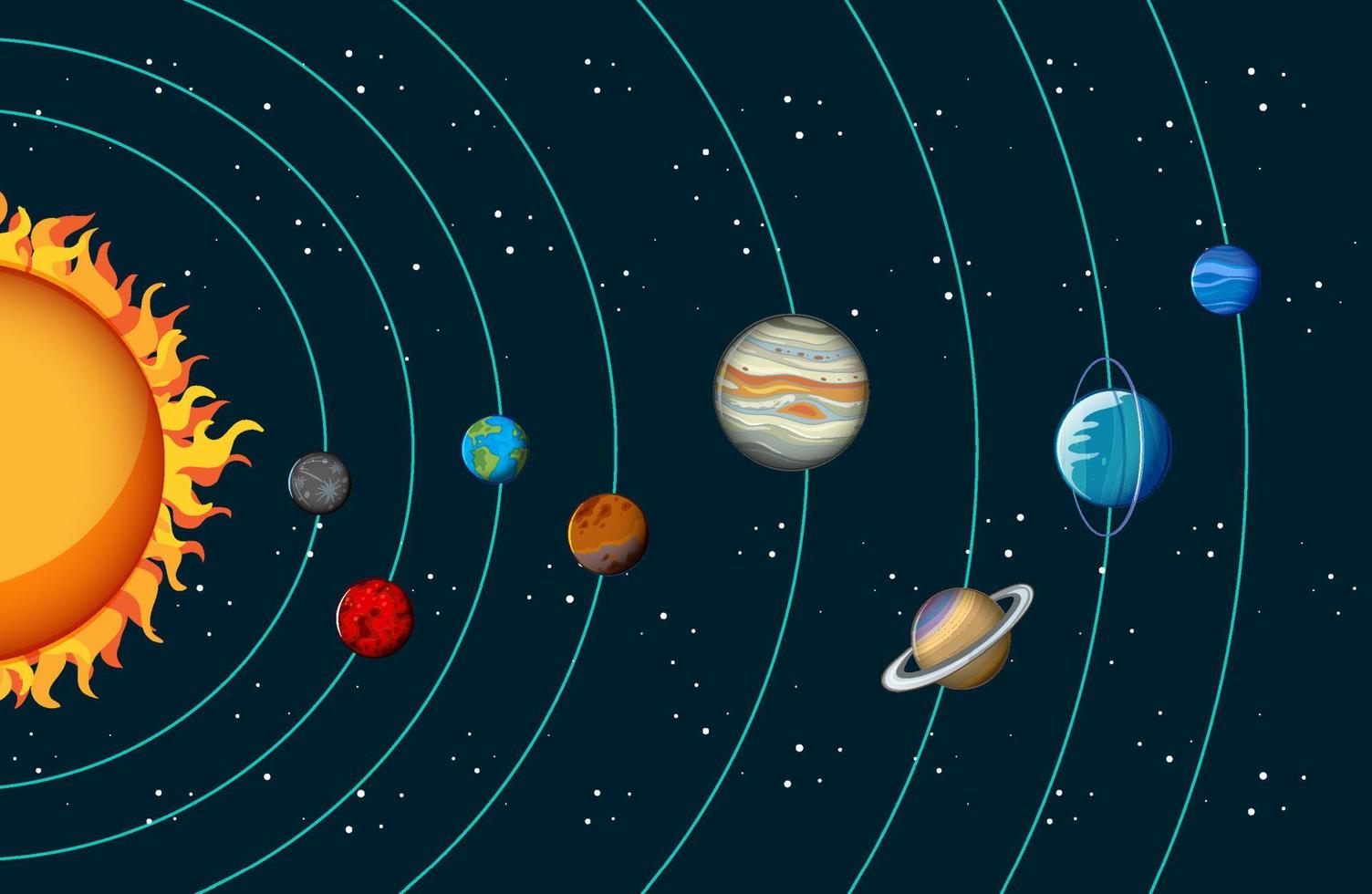 solsystem med planeter vektor