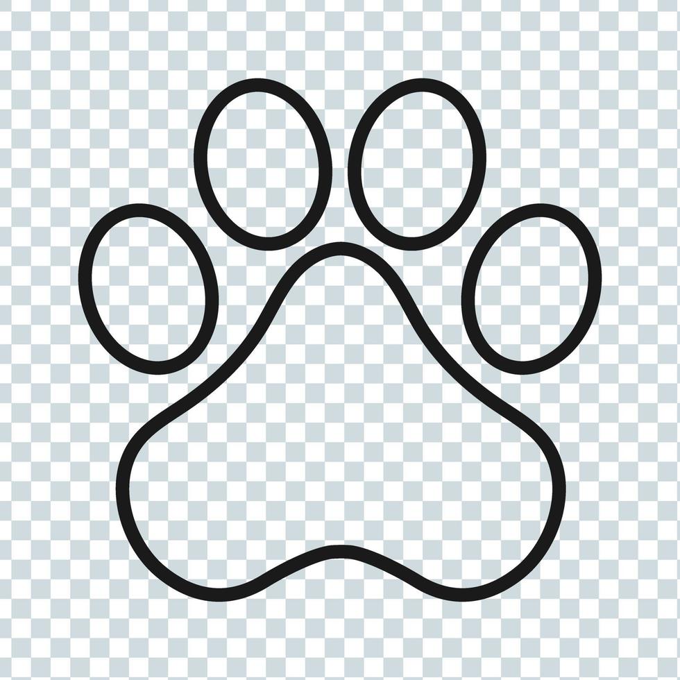 Katzenpfotenvektor. Fußabdruck-Symbol. zeichentrickfigur symbol illustration. Farbe editierbar vektor