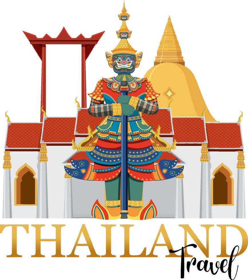 bangkok thailand wahrzeichen logo banner vektor