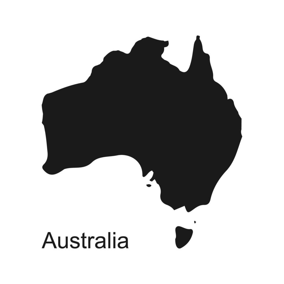 australien-kartenvektorillustration auf weißem hintergrund vektor