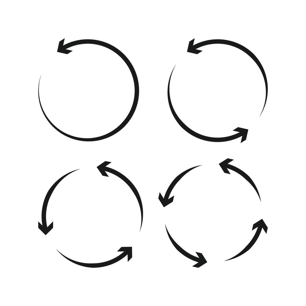 Sammlung Kreis Pfeile Vektorsymbol. Zeichen der Synchronisierung und Verbindung. Farbe editierbar vektor