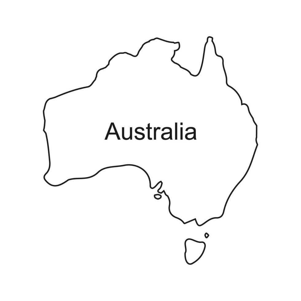 australien-kartenvektorillustration auf weißem hintergrund vektor