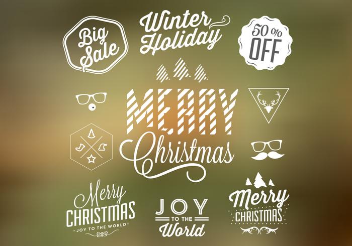Christmas Badges and Elements Vector Set