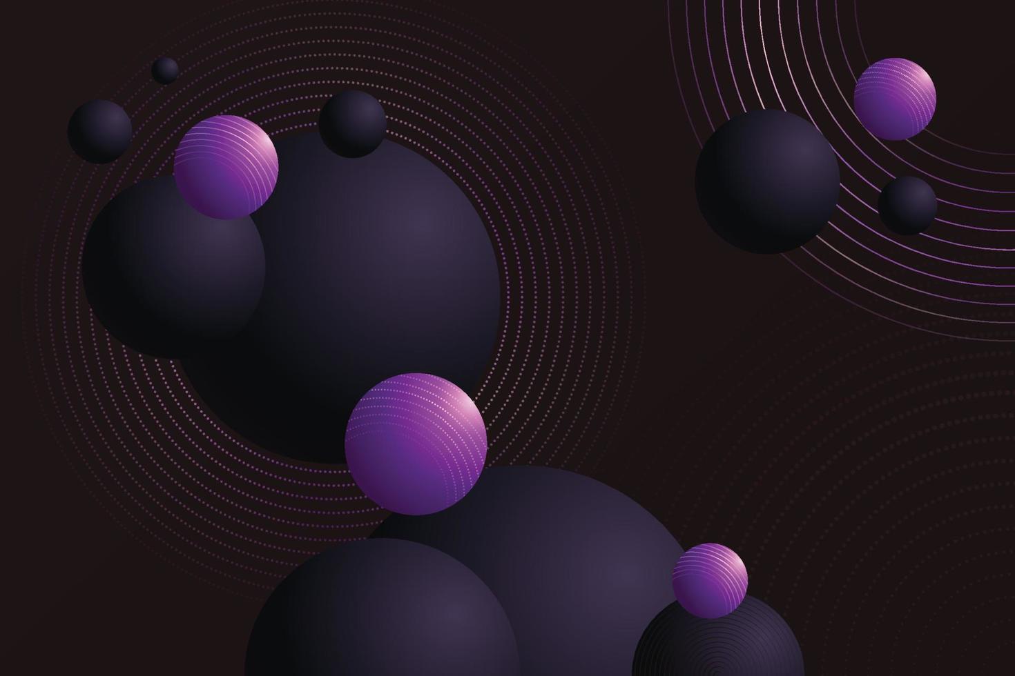 violette Discokugeln Kompositionsdesign Hintergrund. violette Volumenkugel mit abgerundetem Glitzereffekt vektor