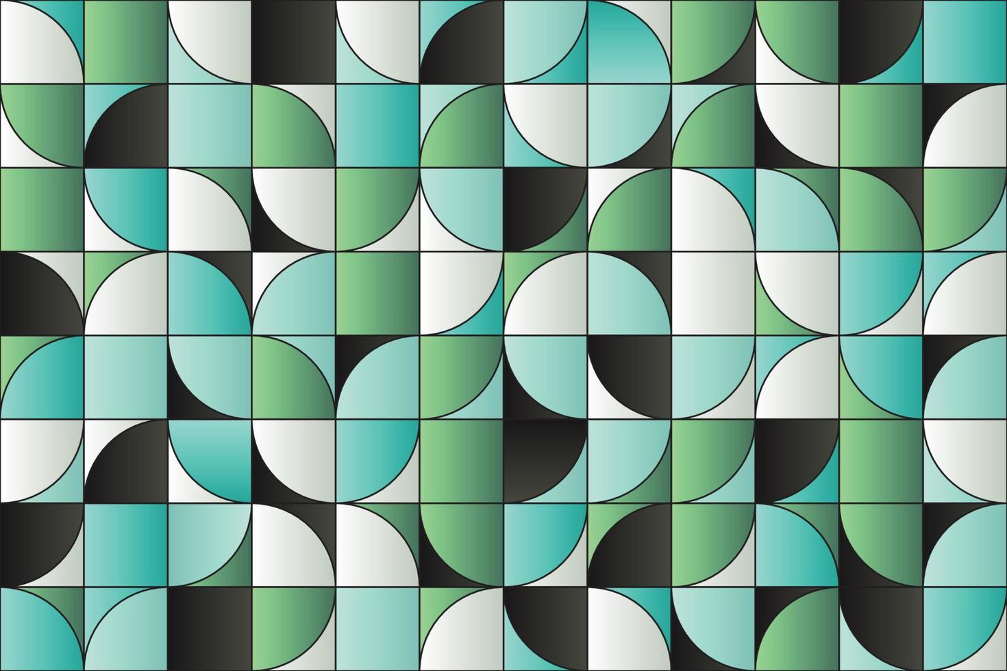 grön färg mix gradient geometriska sömlösa mönster. elegant ljus mosaik beläggningsbar bakgrund med konturrutnät vektor