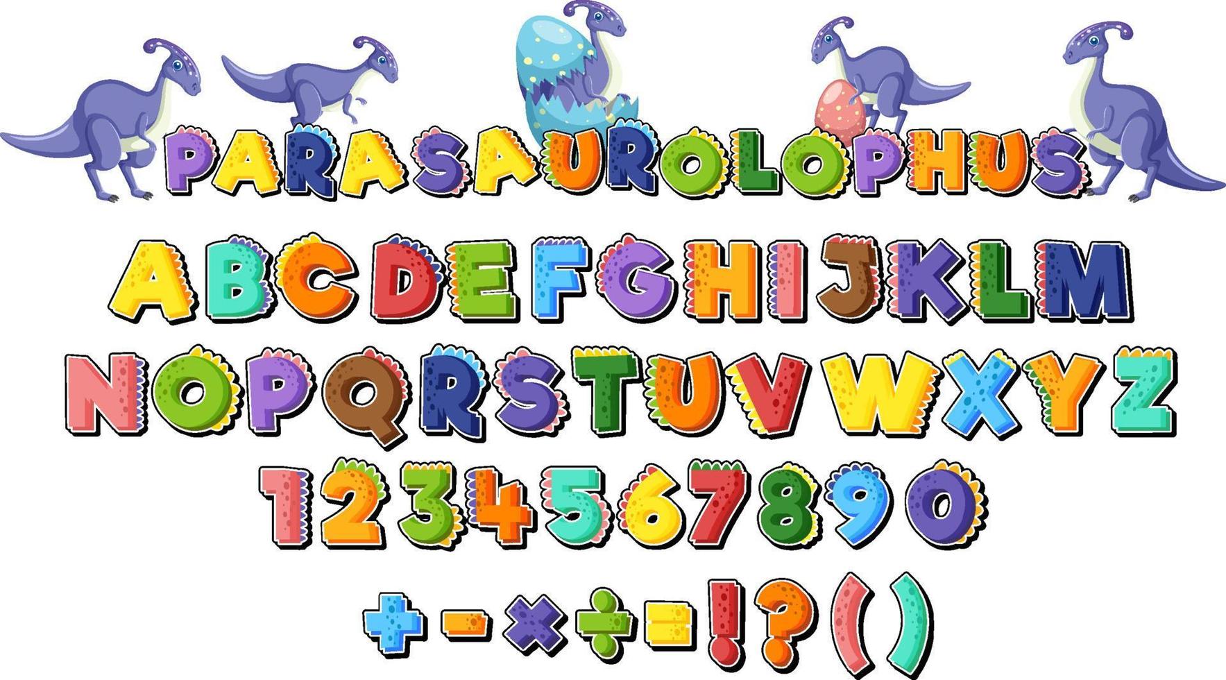 engelska alfabet med az-bokstäver och nummer 0-9 vektor