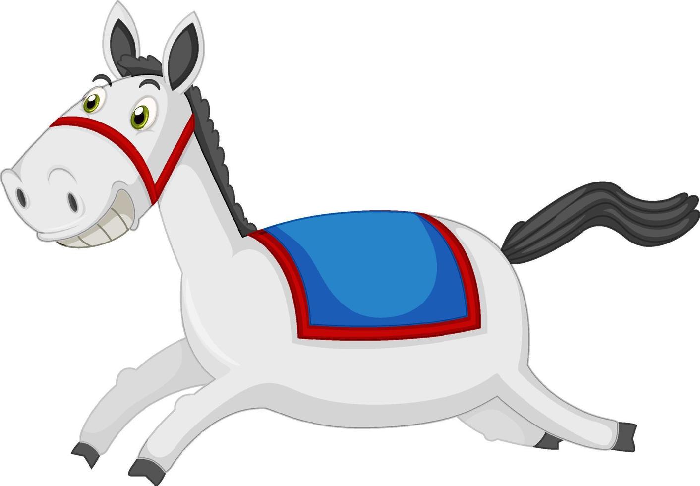 kör häst tecknad på vit bakgrund vektor