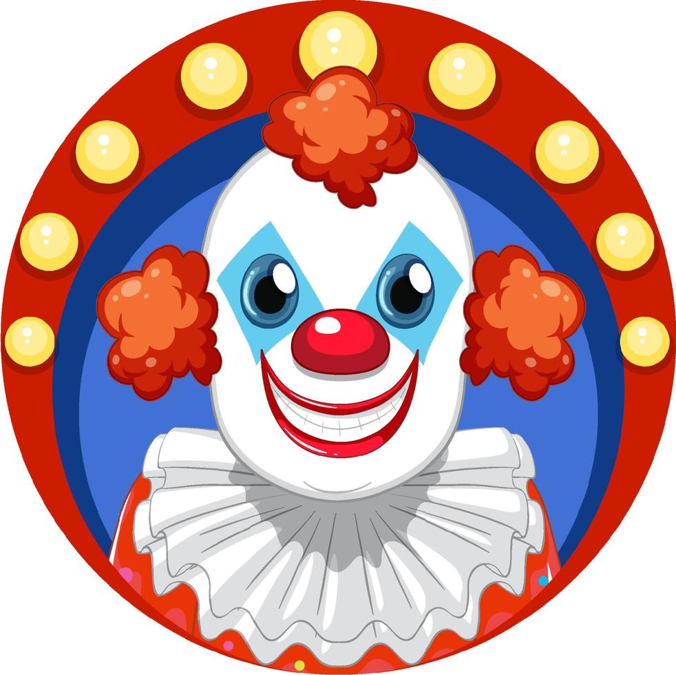 tecknad clown med röd näsa vektor
