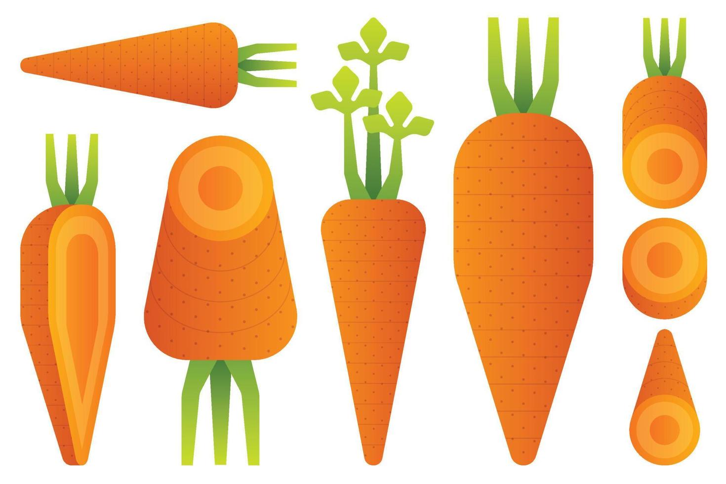 isoliertes Gemüse und Obst auf weißem Hintergrund. Vektor-Illustration. vektor