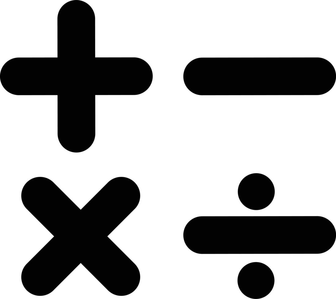 Mathe-Zeichen auf weißem Hintergrund. mathematisches Symbol. flacher Stil. Taschenrechner-Symbol. vektor
