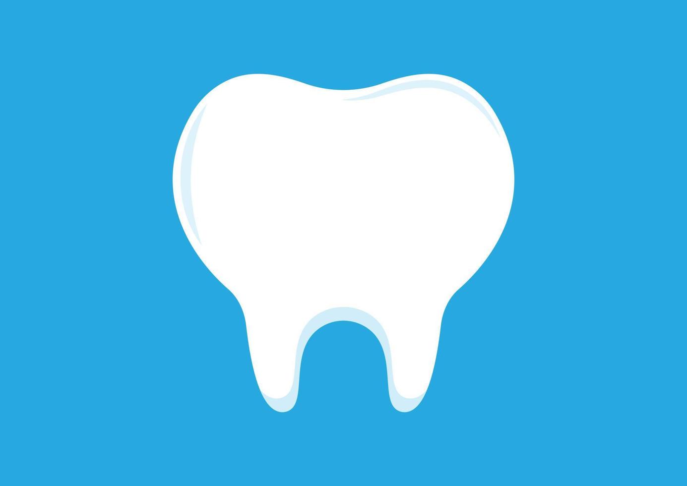 gesunde Zahnvektorillustration lokalisiert auf blauem Hintergrund vektor