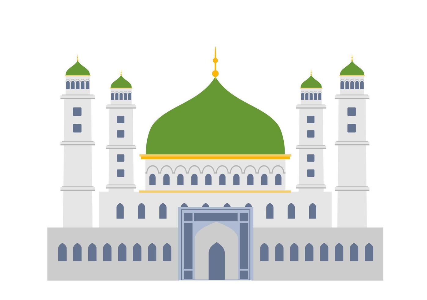 platt islamisk moskébyggnad. för diagram, karta, infografik, illustrationer och andra grafikrelaterade tillgångar vektor