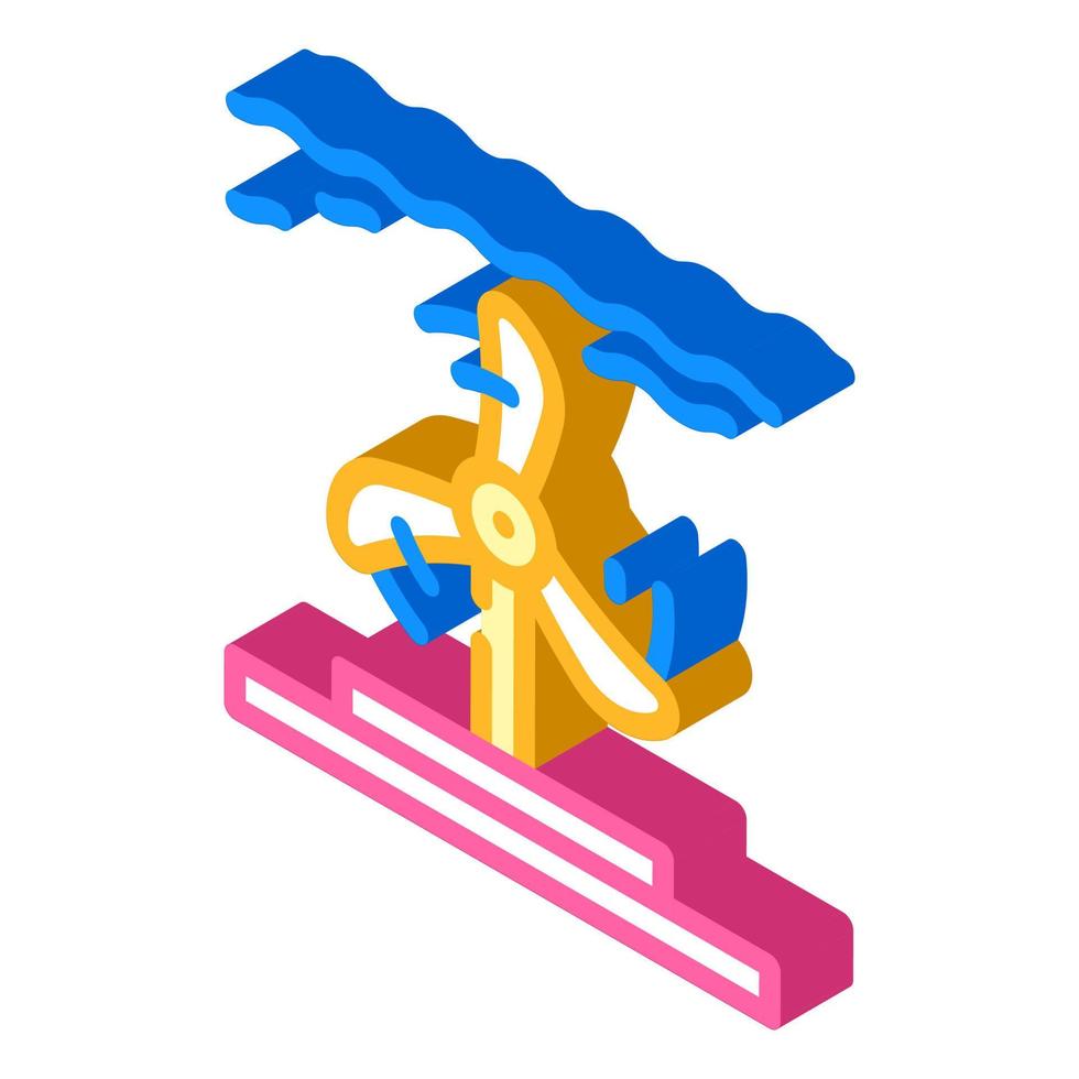 U-Boot-Elektroenergieanlage isometrische Symbolvektorillustration vektor