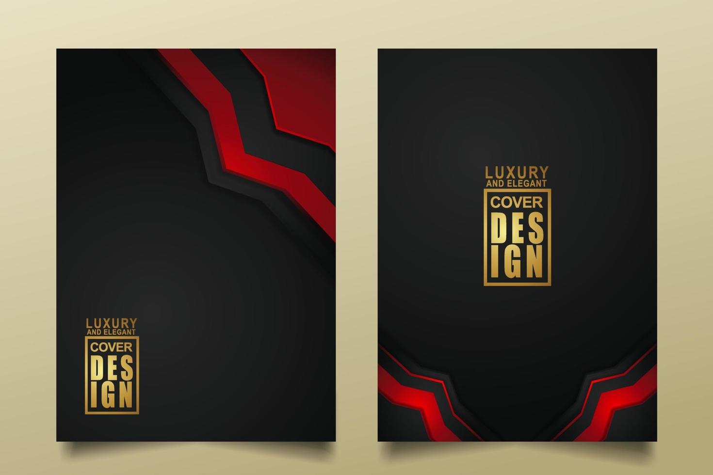 set cover design template mit luxuriösen und eleganten flusslinien überlappen schichten ornament und realistische textur auf dunklem hintergrund vektor