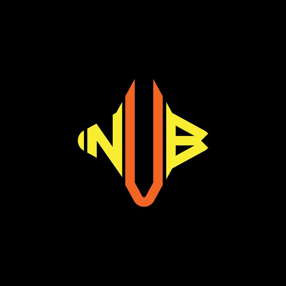 Nub Letter Logo kreatives Design mit Vektorgrafik vektor