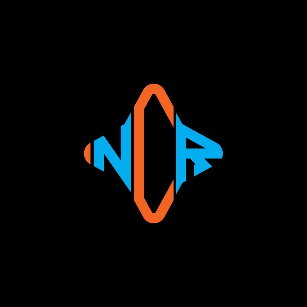 ncr letter logotyp kreativ design med vektorgrafik vektor