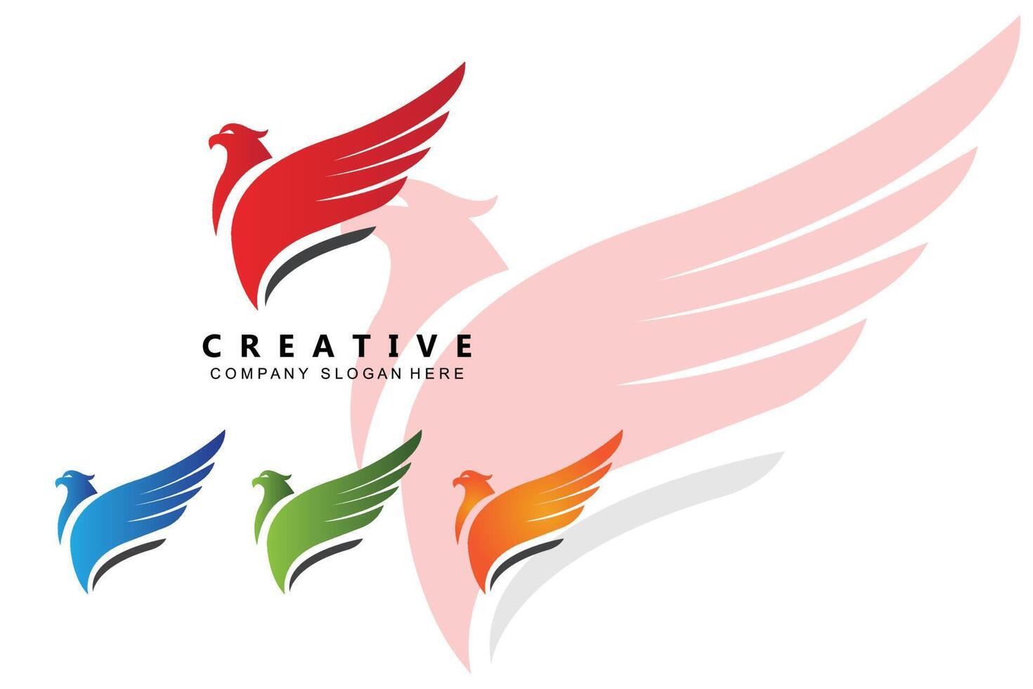 Adlerflügel-Logo-Design, fliegende Vogeltierillustration, Firmenmarke vektor