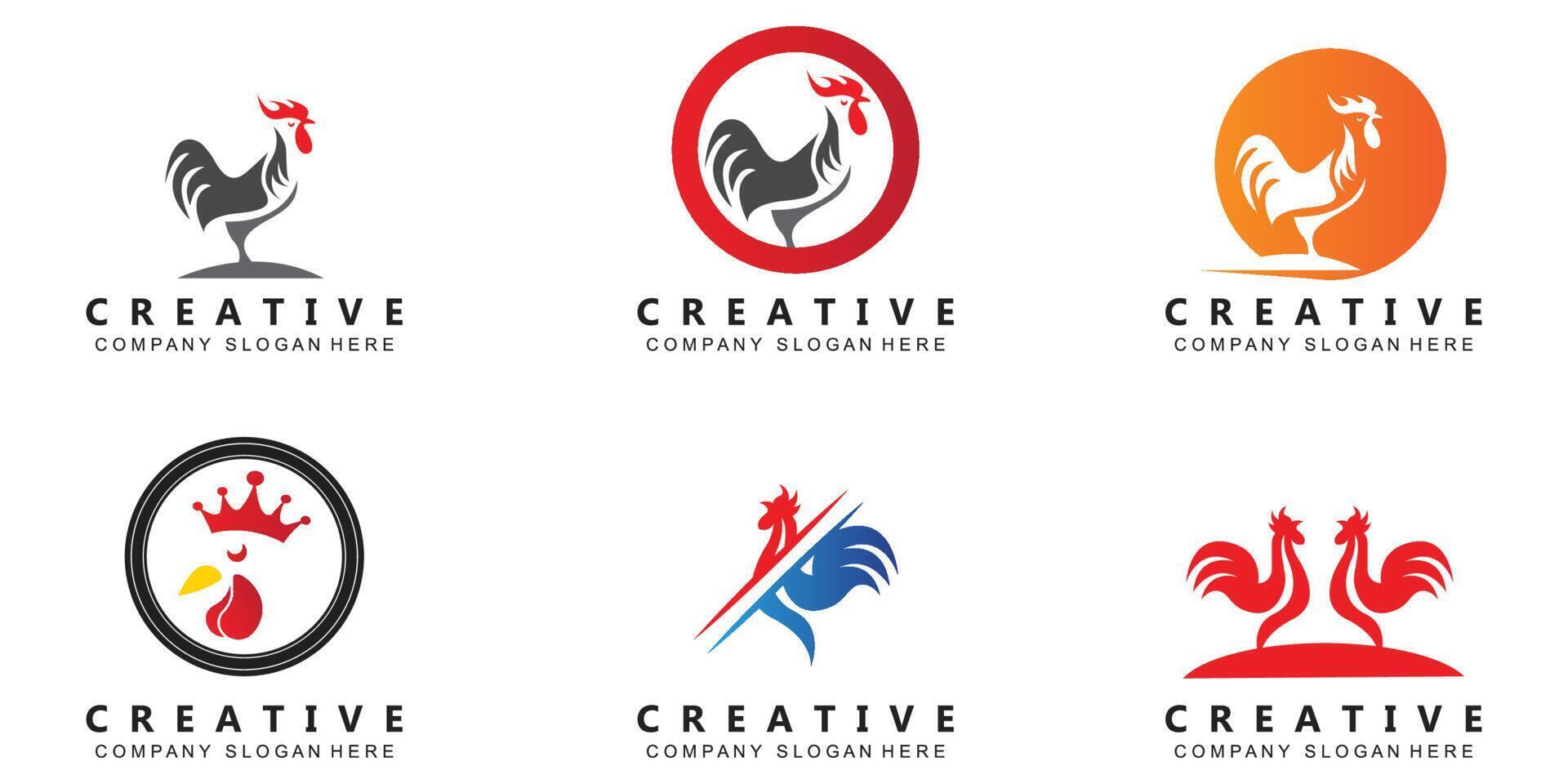 Brathähnchen-Logo-Design, Nutztiere, die vom Küchenchef zu Lebensmitteln verarbeitet werden, Premium-Vektorillustration vektor
