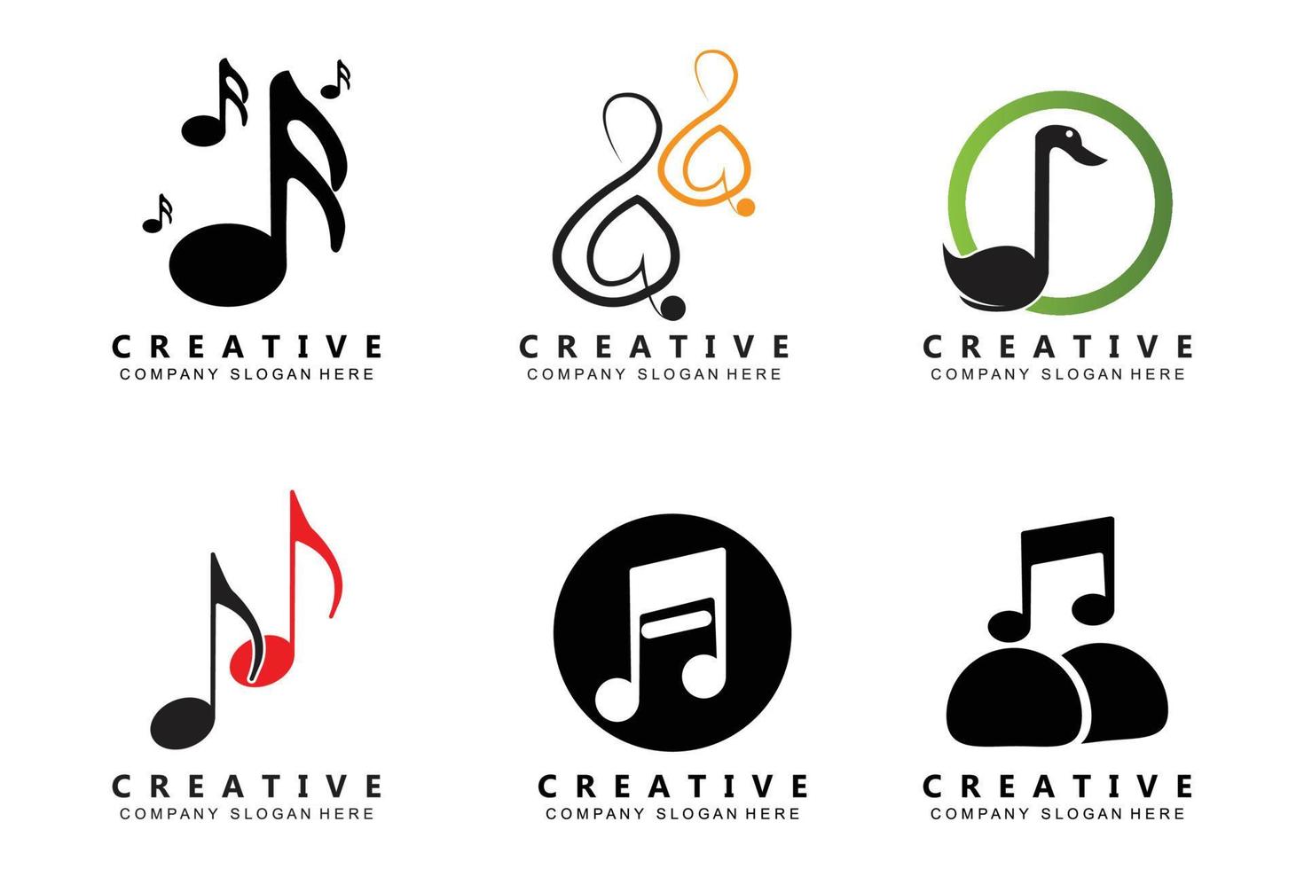 Musiknoten-Logo-Design, Song-Ton-Illustration vektor