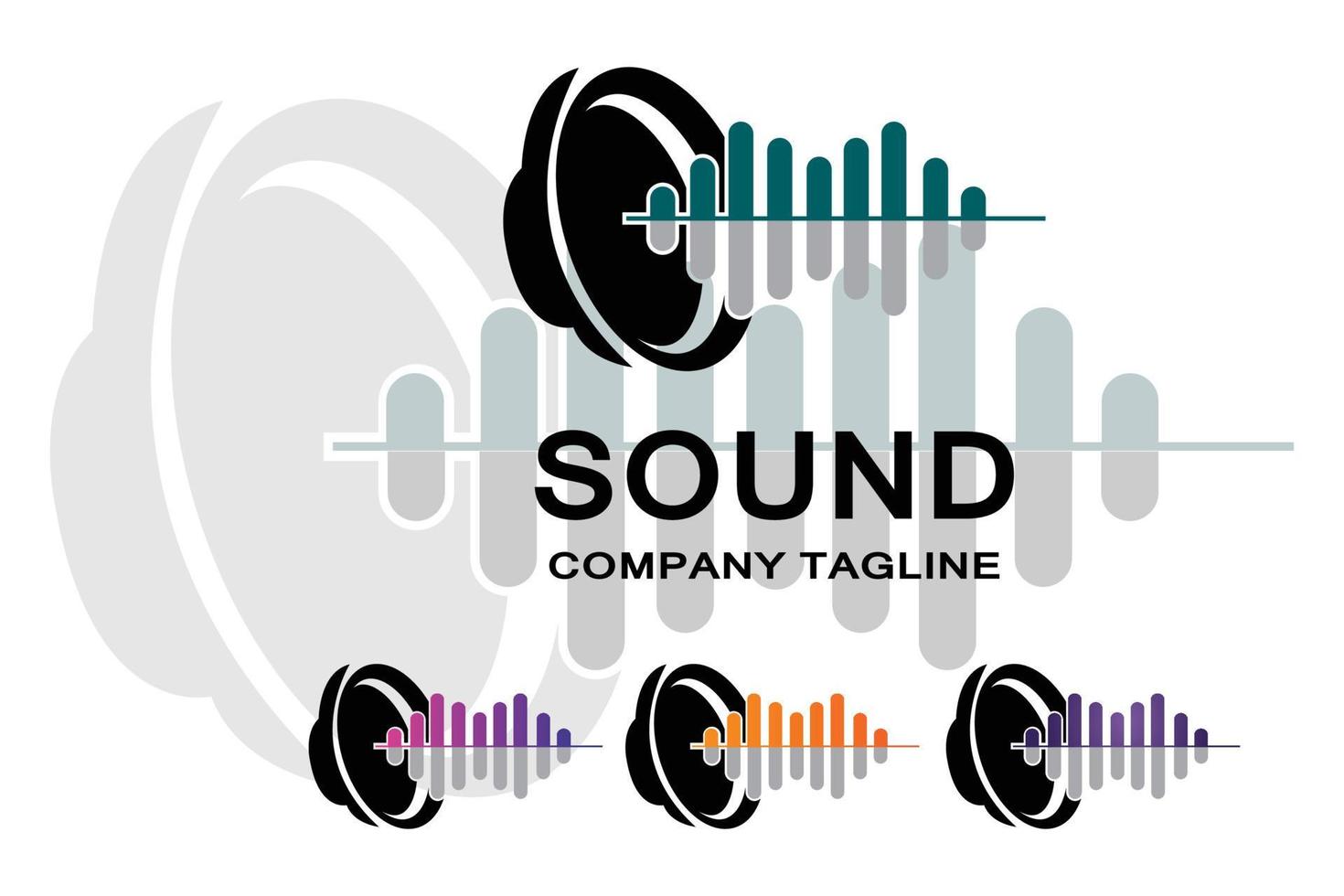 einfaches Musik-Sound-Logo-Vektorsymbol vektor