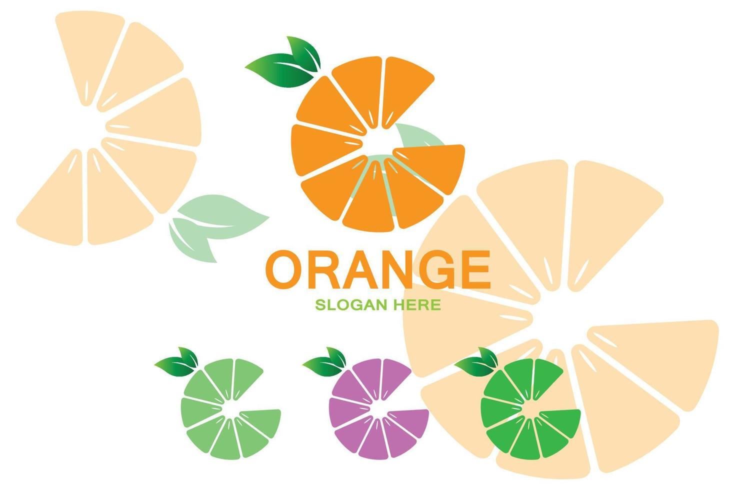 Orangenfrucht-Logo-Symbolvektor. Pflanzeninspiration, Illustration vektor