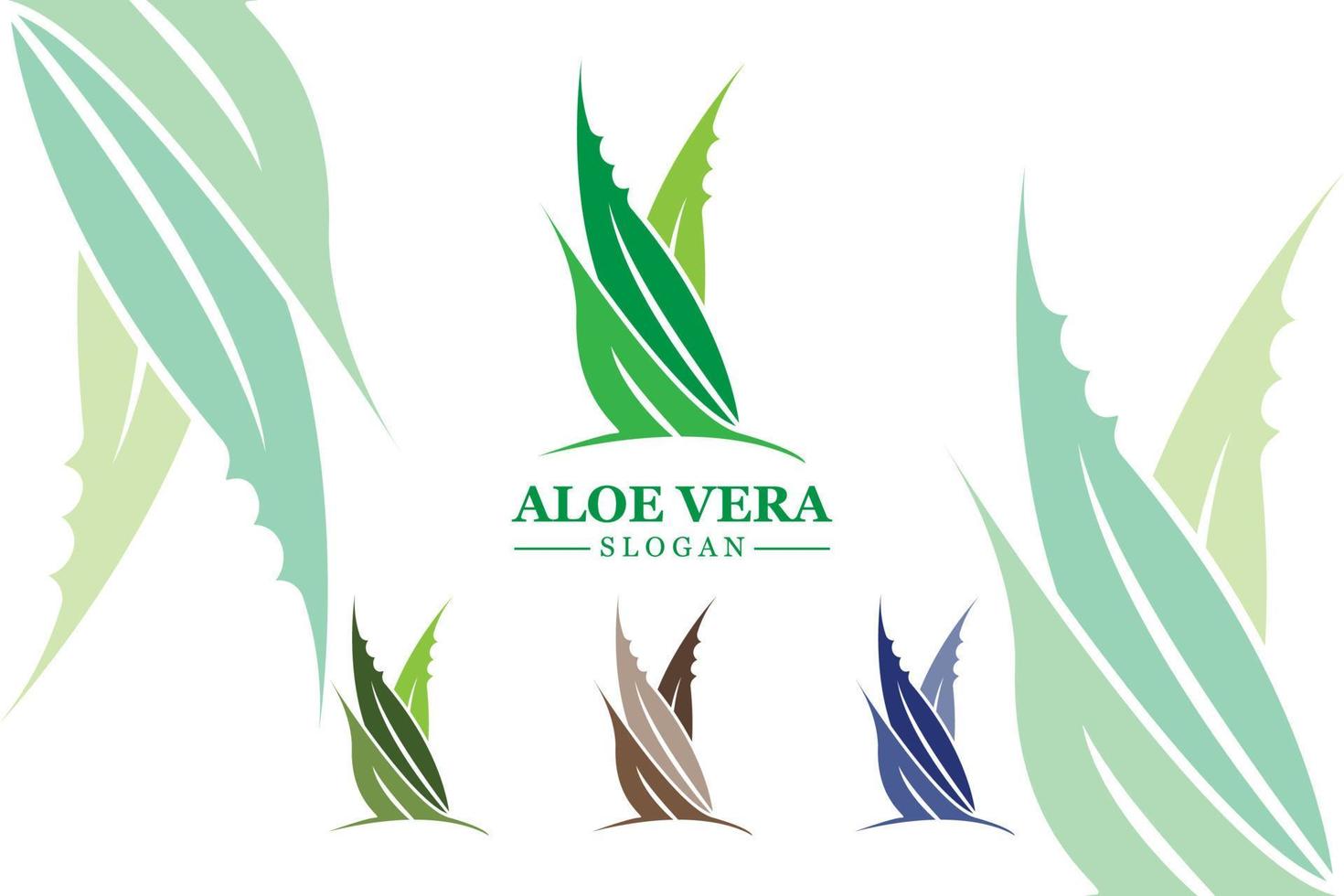 grön växt aloe vera logotyp vektor ikon symbol många fördelar