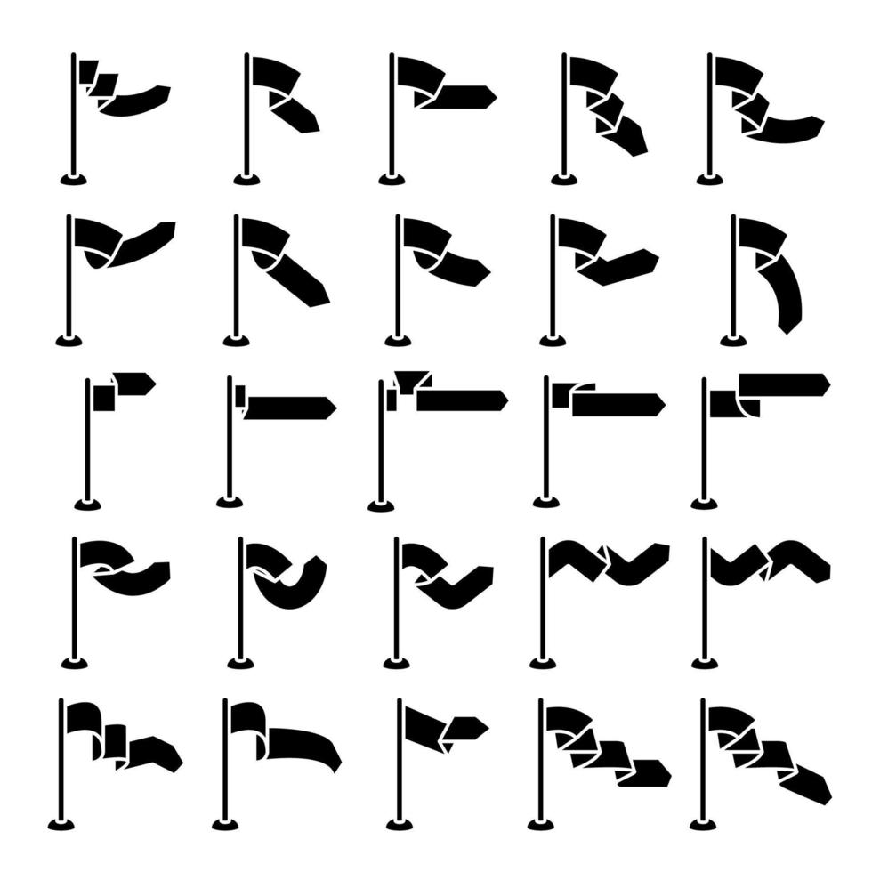 Fahnenmast-Symbole setzen Vektorillustration vektor