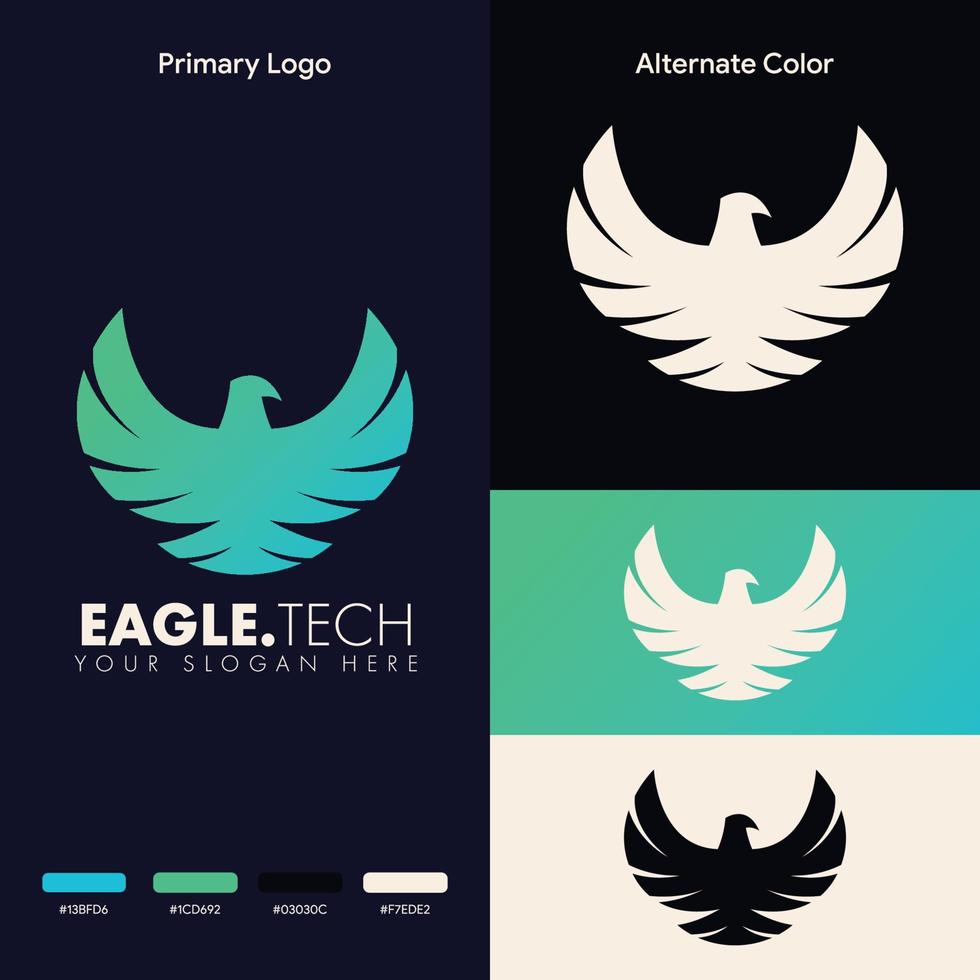 elegantes minimalistisches Adler-Logo-Konzept vektor