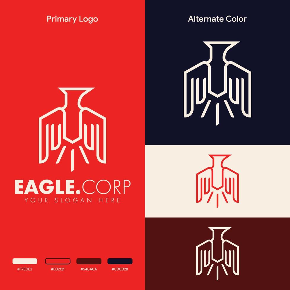 elegant minimalistisk eagle logotyp koncept vektor