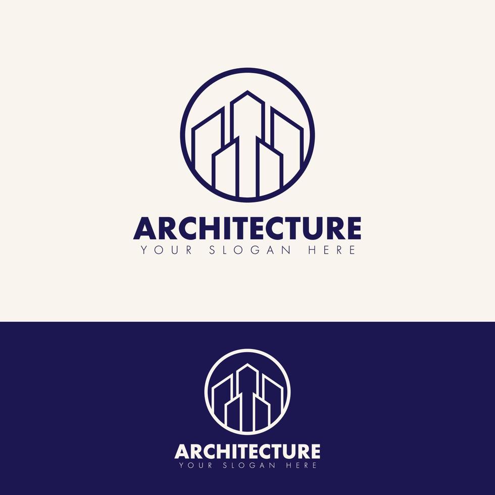 modernes, einfaches Umriss-Immobiliengebäude-Logo-Konzept vektor