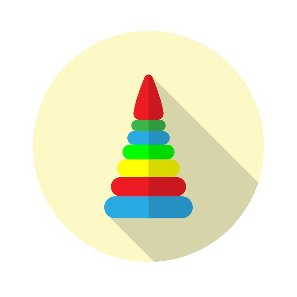 baby pyramid platt ikon. spel tecken för barn. vektor illustration i en enkel stil med en fallande skugga. 10 eps.
